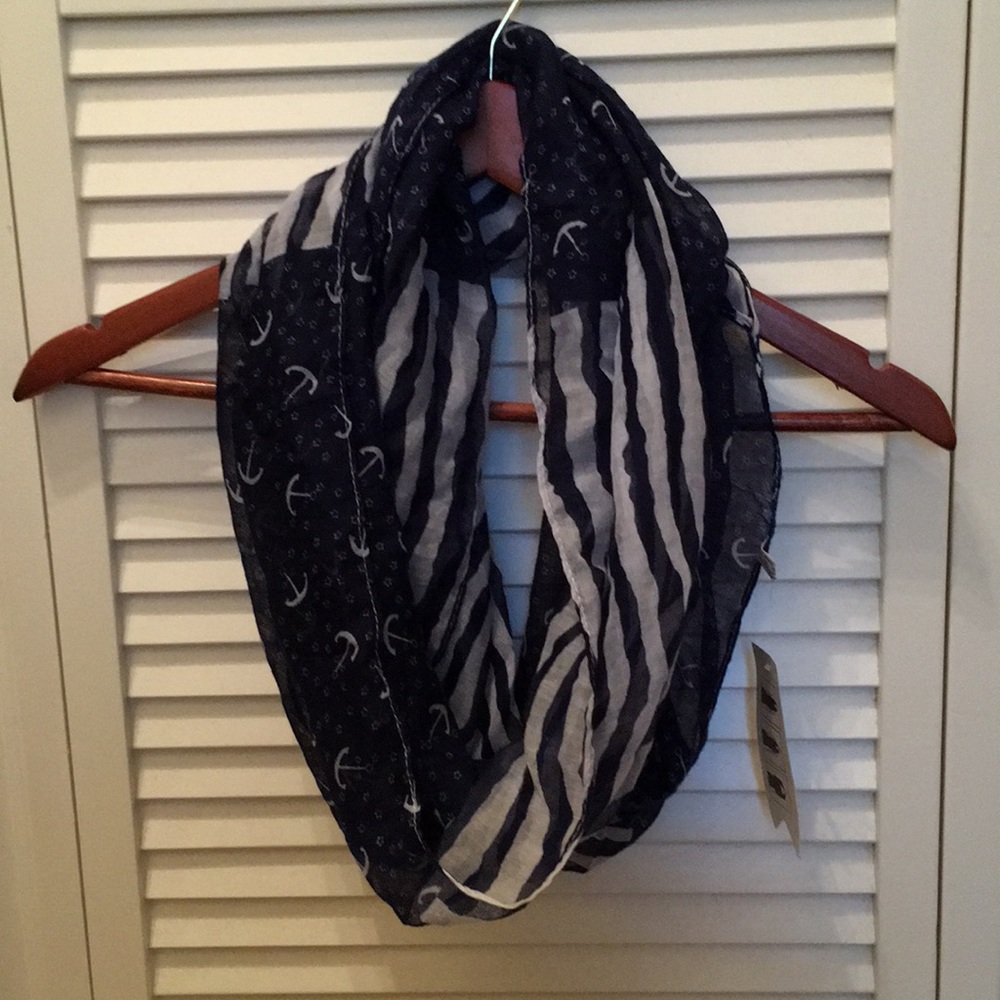 Anchor/stripe infinity scarf